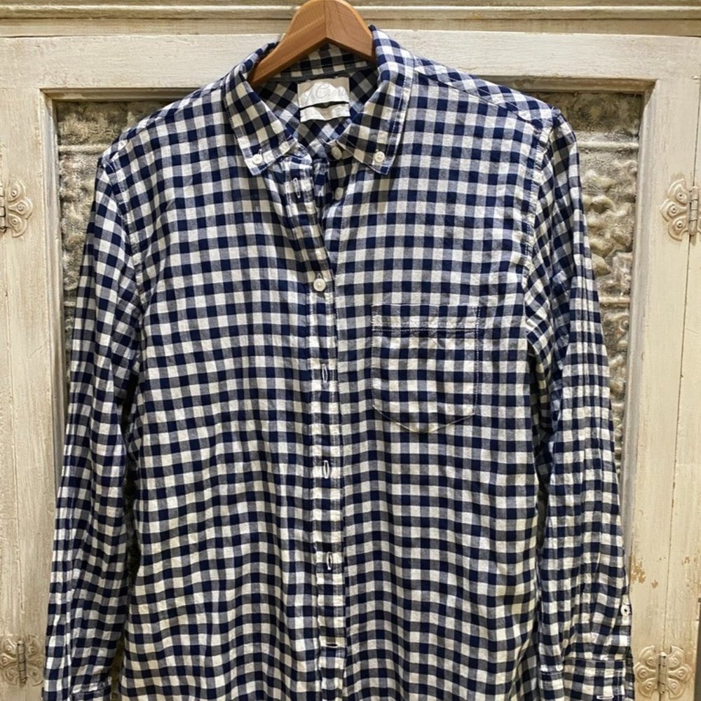 🌟 J. Crew Plaid Boy Fit Button-Down Shirt - Size 8 🌟